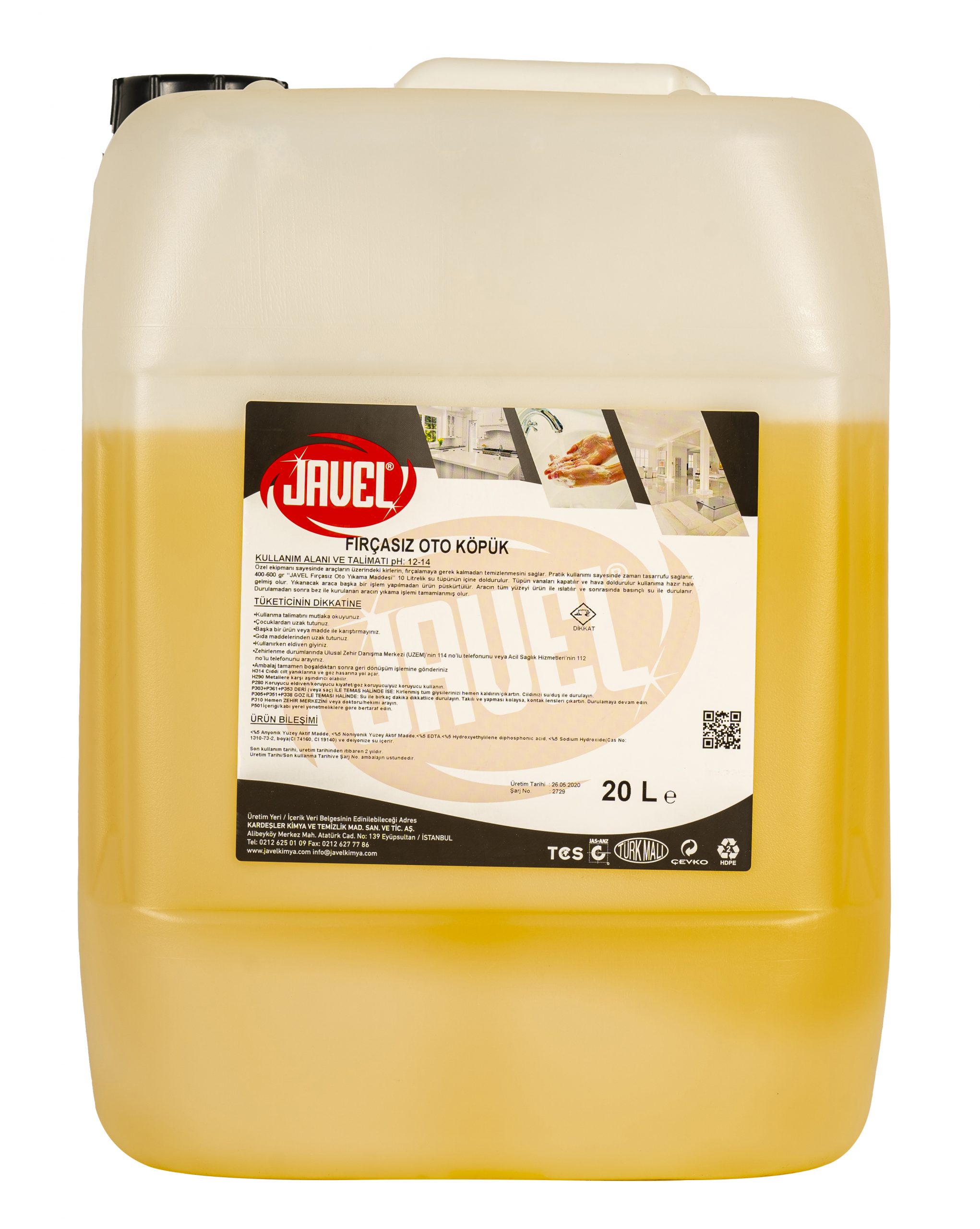 fırçasız oto köpük 20 l
